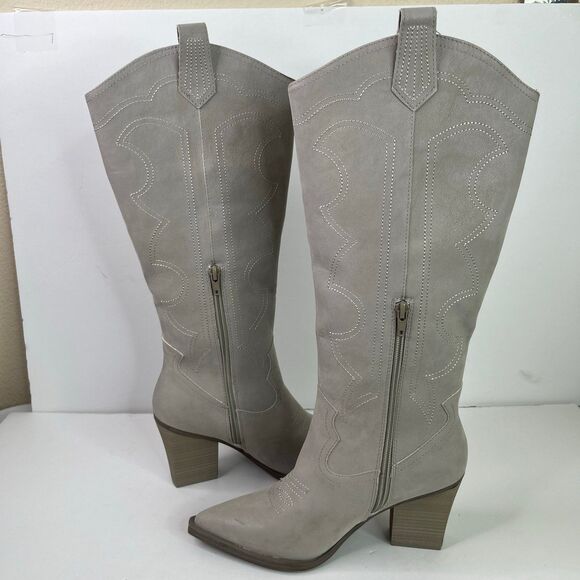 Mia Cowgirl Pull On Pinted Toes Boots Grey Size 8 #596 - Picture 4 of 12